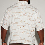 Camisa Abotonada Slub Effect - Blanco/Combinado