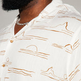 Camisa Abotonada Slub Effect - Blanco/Combinado