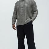 Suéter Drew Cable Knit - Gris Suave