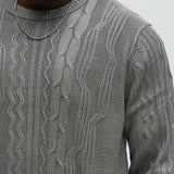 Suéter Drew Cable Knit - Gris Suave