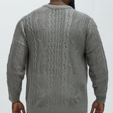 Suéter Drew Cable Knit - Gris Suave