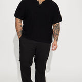 Camisa Coastal Knit Short Sleeve - Negro