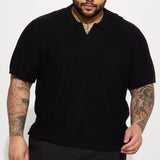 Camisa Coastal Knit Short Sleeve - Negro