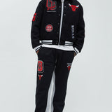 Pantalón Deportivo Bulls Backboard Skinny Flare - Negro Rojo