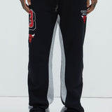 Pantalón Deportivo Bulls Backboard Skinny Flare - Negro Rojo