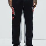 Pantalón Deportivo Bulls Backboard Skinny Flare - Negro Rojo