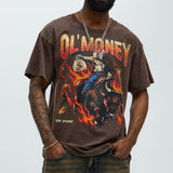 Camisa De Manga Corta Ol' Money Western - Café