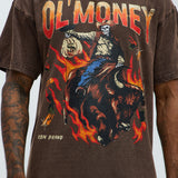 Camisa De Manga Corta Ol' Money Western - Café