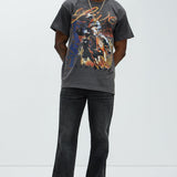 Camisa De Manga Corta Live Fast Cowboy - Gris