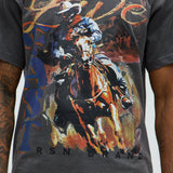 Camisa De Manga Corta Live Fast Cowboy - Gris