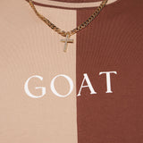 Camisa De Manga Corta GOAT Color Block - Café