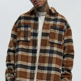 Camisa Zion Mohair Oversized - Café/Combinado