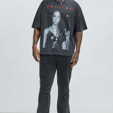 Camisa De Manga Corta Aaliyah Oversized - Negro