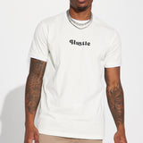 Camisa De Manga Corta Hustle Script Block - Crema