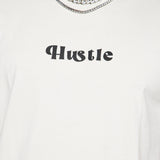 Camisa De Manga Corta Hustle Script Block - Crema