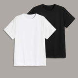 Manfinity Basics 2 piezas camiseta de cuello redondo