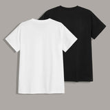 Manfinity Basics 2 piezas camiseta de cuello redondo