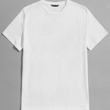 Manfinity Basics Hombres Camiseta unicolor algodon de cuello redondo