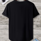 Manfinity Homme Camiseta De Hombre Con Dobladillo Curvo