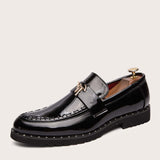 Hombres Mocasines slip on de metal con parche