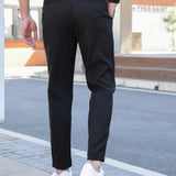 Manfinity Bizformal Hombres Pantalones con bolsillo oblicuo con cordon delantero