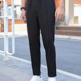 Manfinity Bizformal Hombres Pantalones con bolsillo oblicuo con cordon delantero