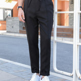 Manfinity Bizformal Hombres Pantalones con bolsillo oblicuo con cordon delantero