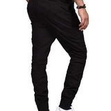 Manfinity Hombres Pantalones con diseno de cremallera con bolsillo oblicuo de cintura con cordon