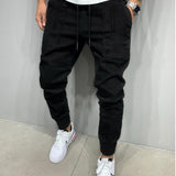 Manfinity Hombres Pantalones con diseno de cremallera con bolsillo oblicuo de cintura con cordon