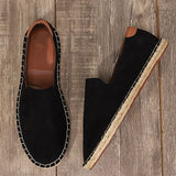 Zapatos Clasicos De Lona Y Mocasines Para Hombre Con Diseno De Cuerda Tejido Natural Y Costura Hecha A Mano (para Deslizar) Para Vacaciones