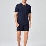 Manfinity Basics Hombres Conjunto Camiseta unicolor con Shorts deportivos de cintura con cordon