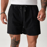 Manfinity Homme Hombres Shorts de cintura con cordon