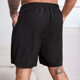 Manfinity Homme Hombres Shorts con bolsillo oblicuo de cintura con cordon