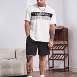 Manfinity Homme Hombres Shorts con bolsillo oblicuo de cintura con cordon