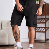 Manfinity LEGND Hombres Shorts con bolsillo con solapa de cintura con cordon