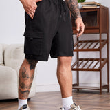 Manfinity LEGND Hombres Shorts con bolsillo con solapa de cintura con cordon