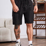 Manfinity LEGND Hombres Shorts con bolsillo con solapa de cintura con cordon