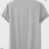 Manfinity Homme Hombres Camiseta unicolor tejida de canale sin collar