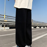Manfinity Hombres Pantalones deportivos con diseno de parche de letra de cintura con cordon