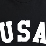 Hombres Sudadera con estampado de letra y bandera americana con forro termico