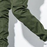 Manfinity Hypemode Pantalones Cargo Para Hombre Con Parche De Letra Y Bolsillo De Solapa