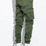 Manfinity Hypemode Pantalones Cargo Para Hombre Con Parche De Letra Y Bolsillo De Solapa