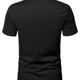 Manfinity Homme Hombres Camiseta con diseno de parche de cuello V