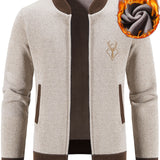 Manfinity Homme Hombres Cardigan alce con bordado ribete en contraste