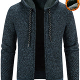 Manfinity Hombres Cardigan con cordon con cremallera con capucha termico