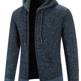 Manfinity Hombres Cardigan con cordon con cremallera con capucha termico