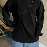 Manfinity Hypemode Camisetas de manga larga con cuello en V para hombre con hombros caidos y estilo casual y de moda coreana para la primavera