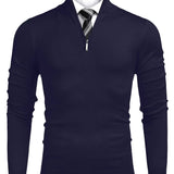 Hombres Jersey unicolor cuello alzado