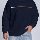 Manfinity Homme Hombres Pullover con estampado de letra con forro termico