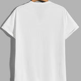 Manfinity Homme Camisetas de hombre con ajuste, cuello en V, mangas cortas, camiseta basica de poliester